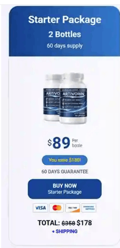Artivorin 2 bottles price
