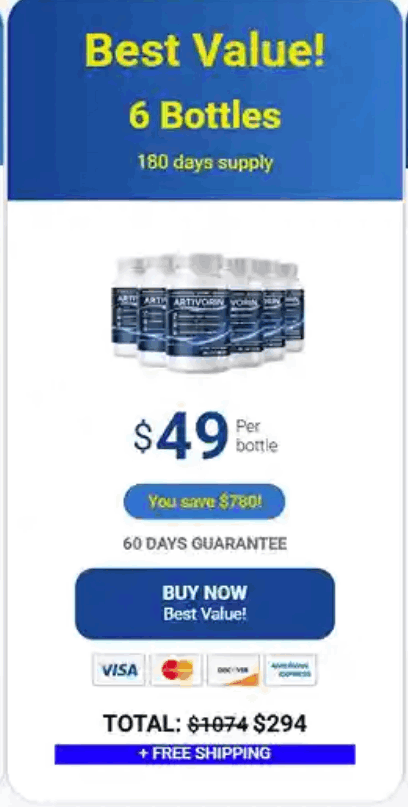 Artifortin 6 bottles price